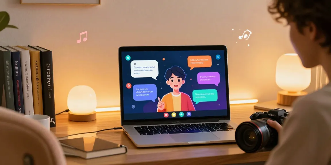 Crushon AI chat interface displaying vibrant character interactions in a cozy home office.