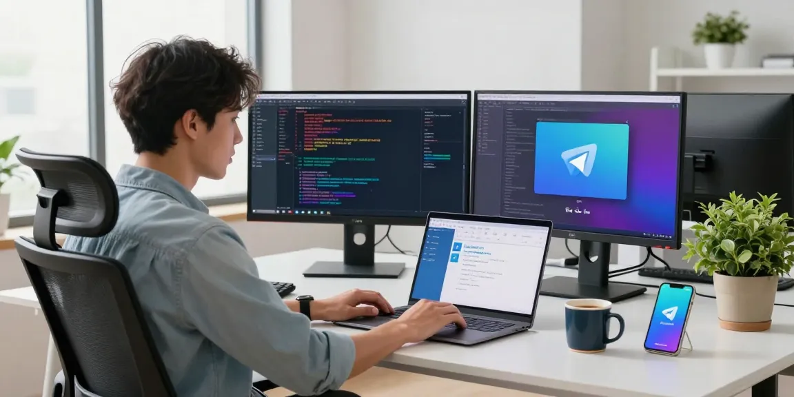 Setting up Telegram Chinese interface in a modern tech workspace, highlighting user-friendly design and professional engagement.
